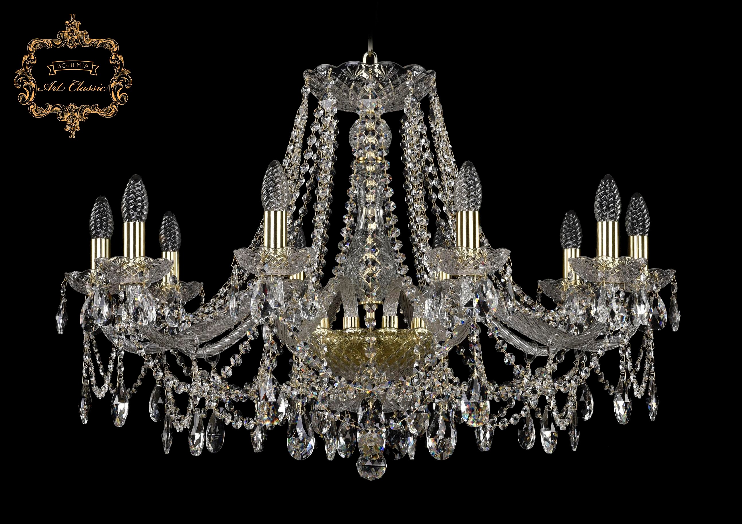 Подвесная хрустальная люстра 11.25 Art Classic 11.25.10.300.Gd.Sp