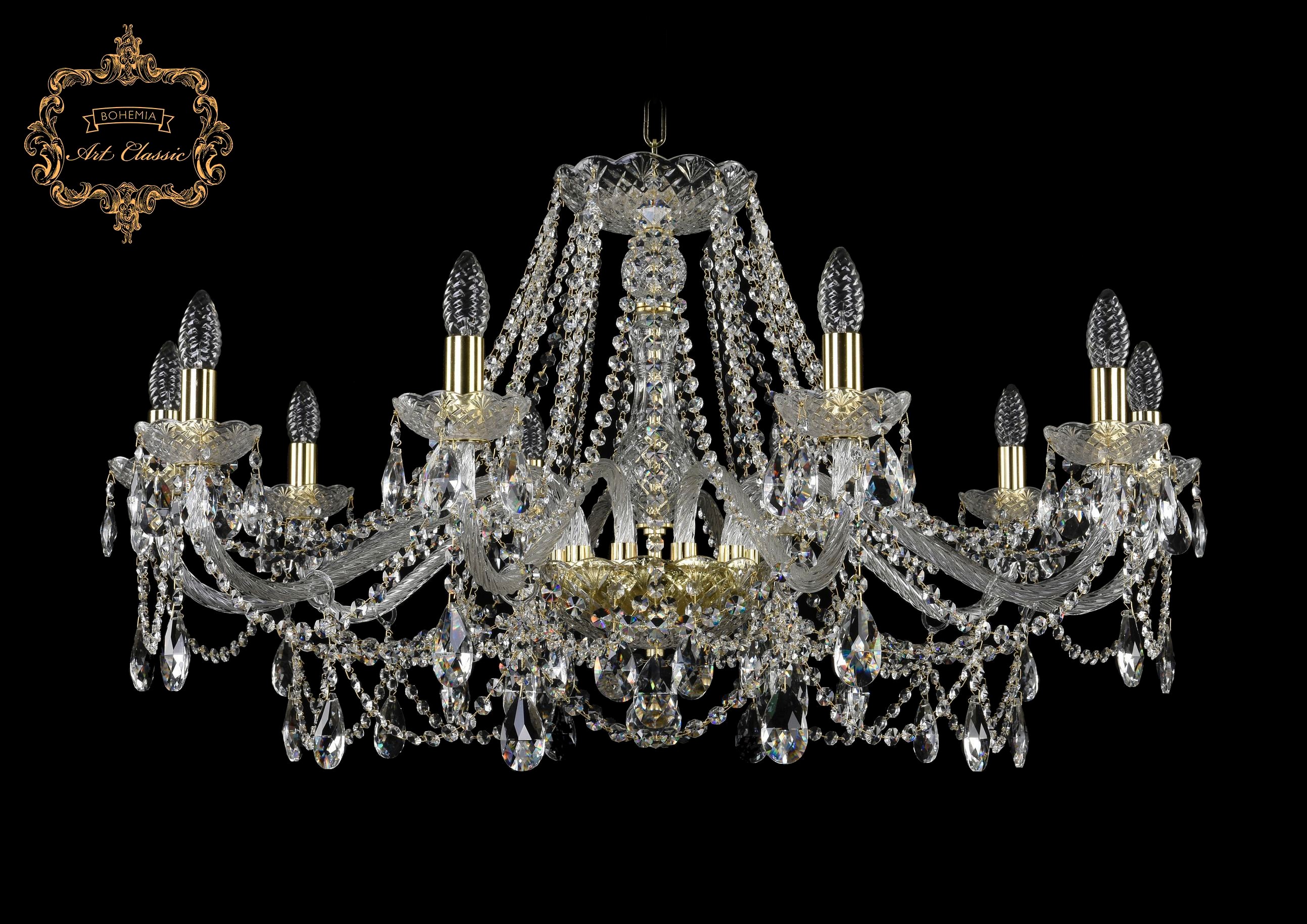 Подвесная хрустальная люстра 11.25 Art Classic 11.25.10.360.Gd.Sp