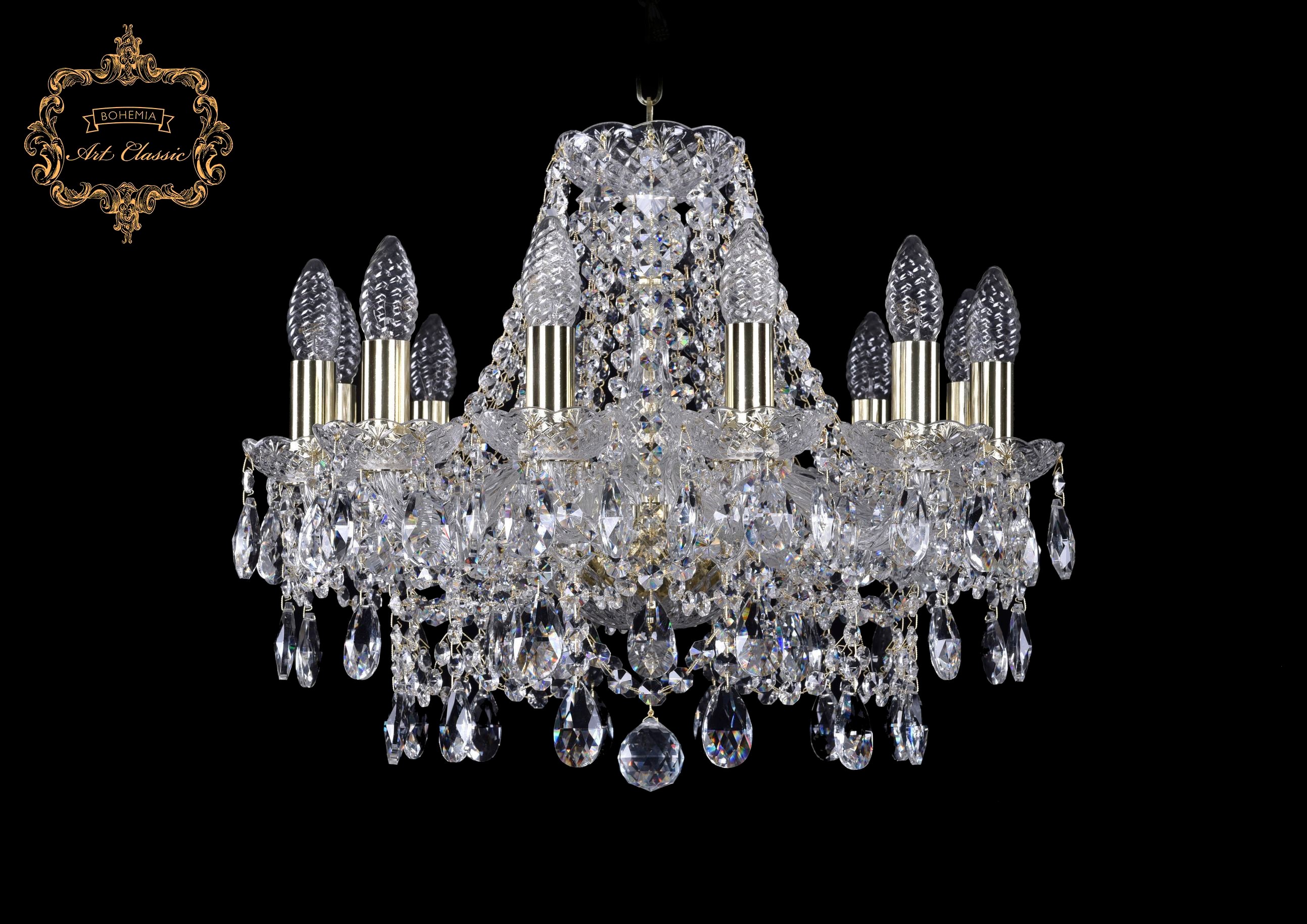 Подвесная хрустальная люстра 11.25 Art Classic 11.25.12.165.Gd.Sp