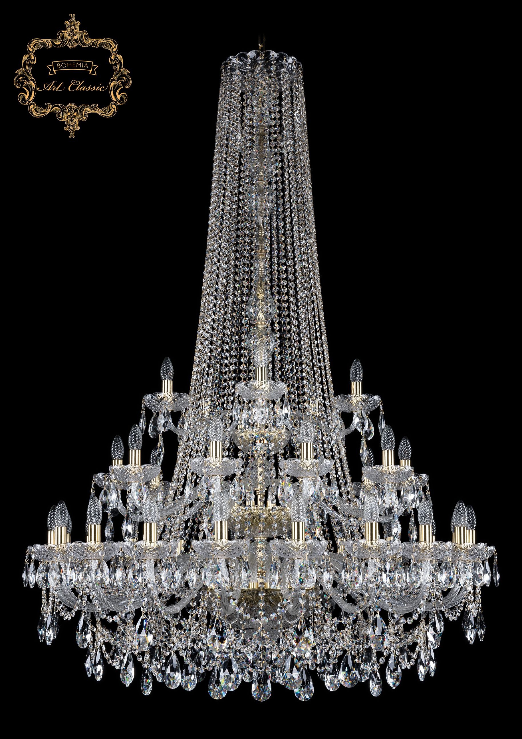 Подвесная хрустальная люстра 11.25 Art Classic 11.25.20+10+5.400.3d.h-168.Gd.Sp