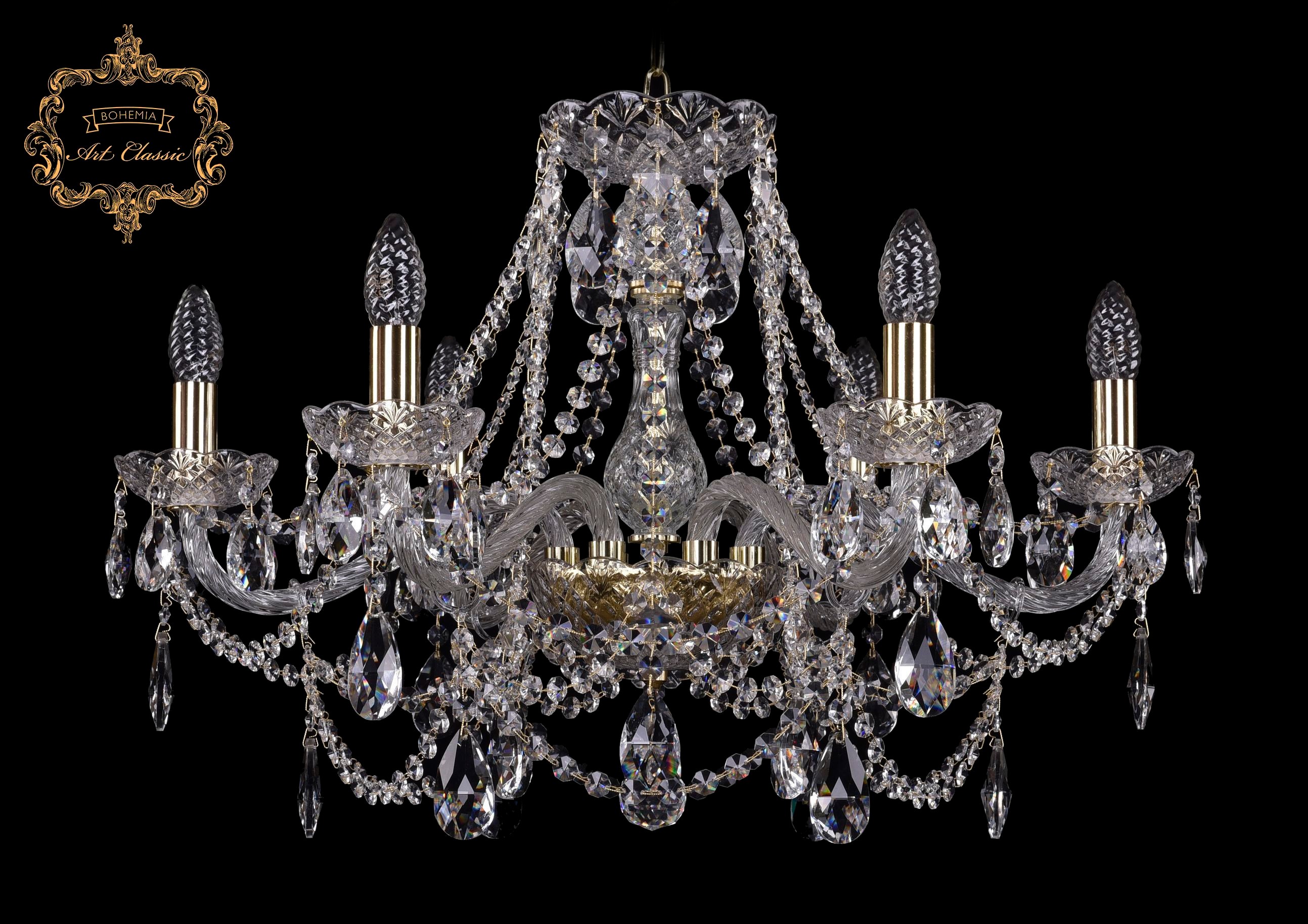 Подвесная хрустальная люстра 11.25 Art Classic 11.25.6.220.Gd.Sp