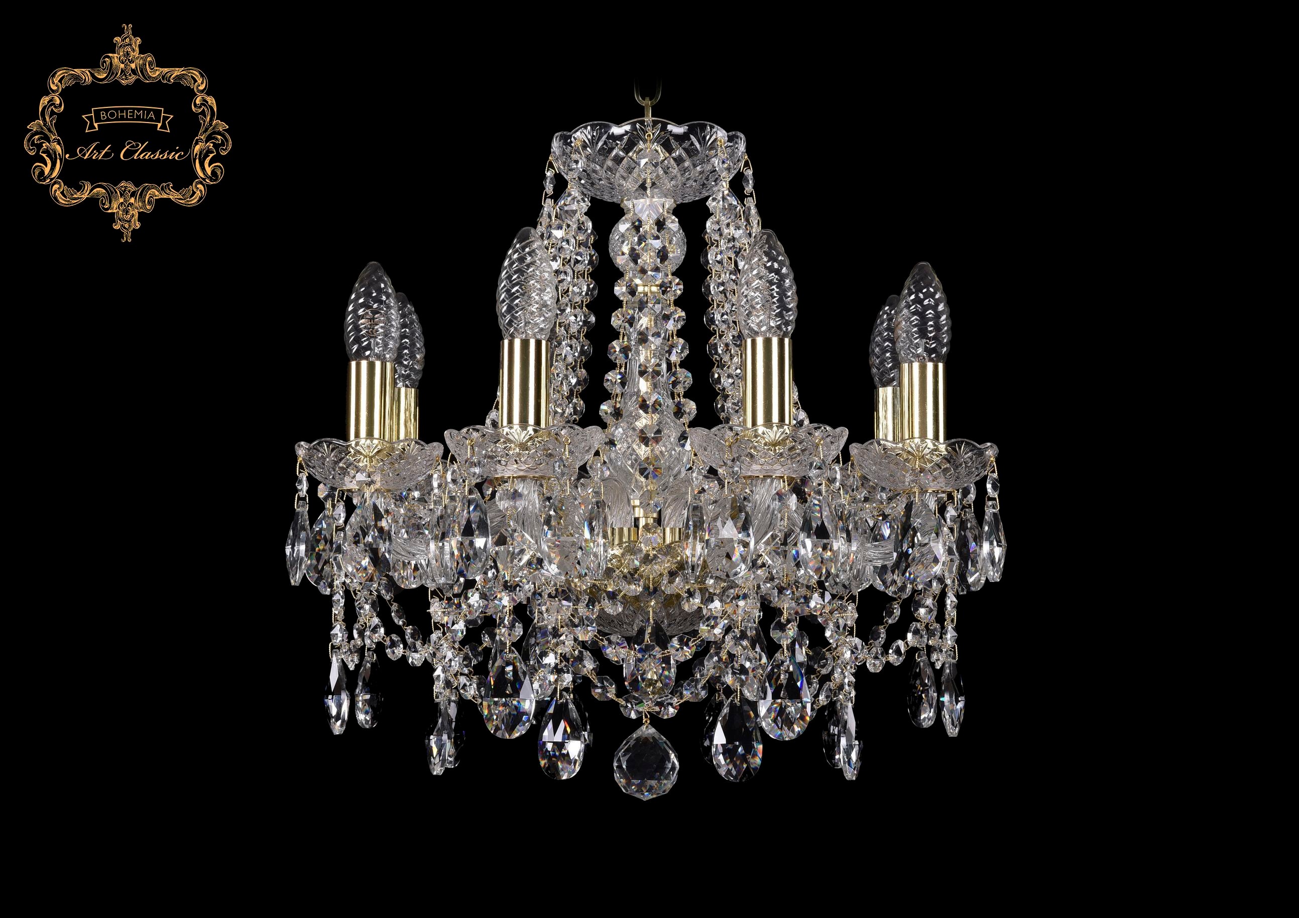 Подвесная хрустальная люстра 11.25 Art Classic 11.25.8.141.Gd.Sp