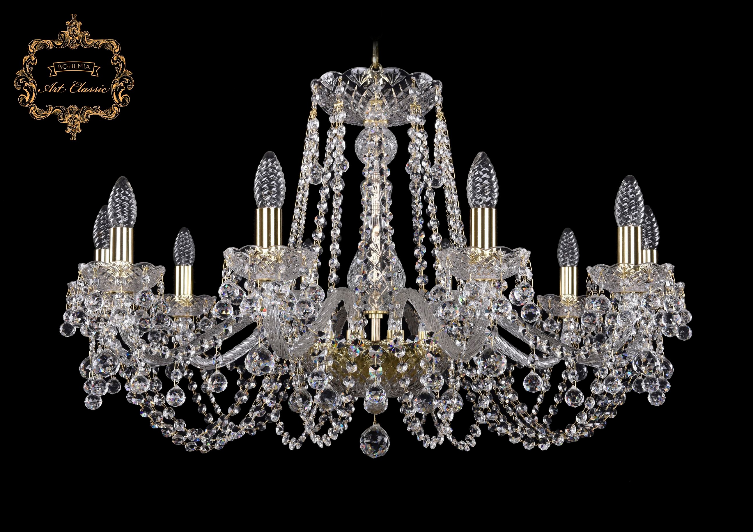 Подвесная хрустальная люстра 11.26 Art Classic 11.26.10.300.Gd.B
