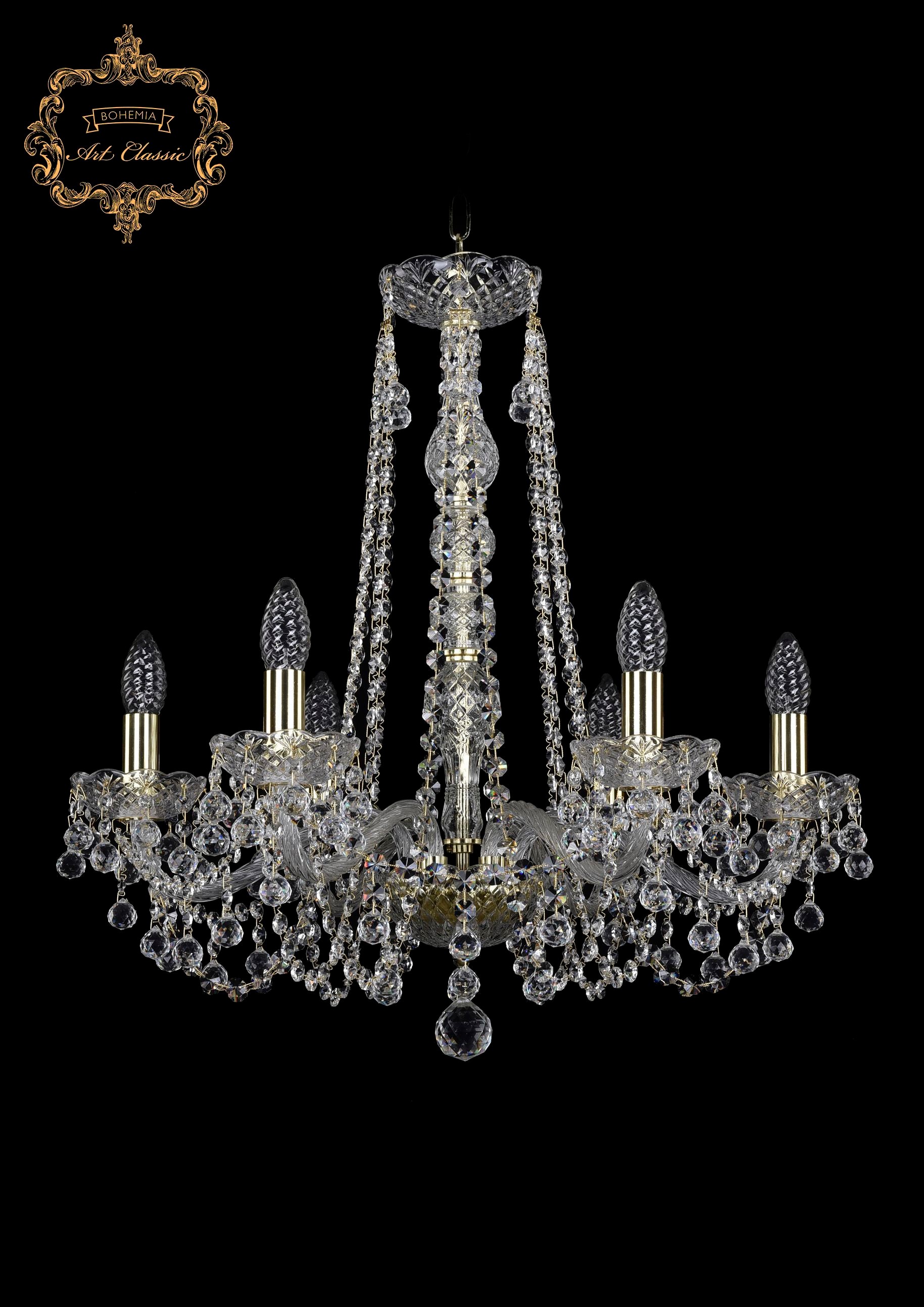 Подвесная хрустальная люстра 11.26 Art Classic 11.26.6.200.h-63.Gd.B