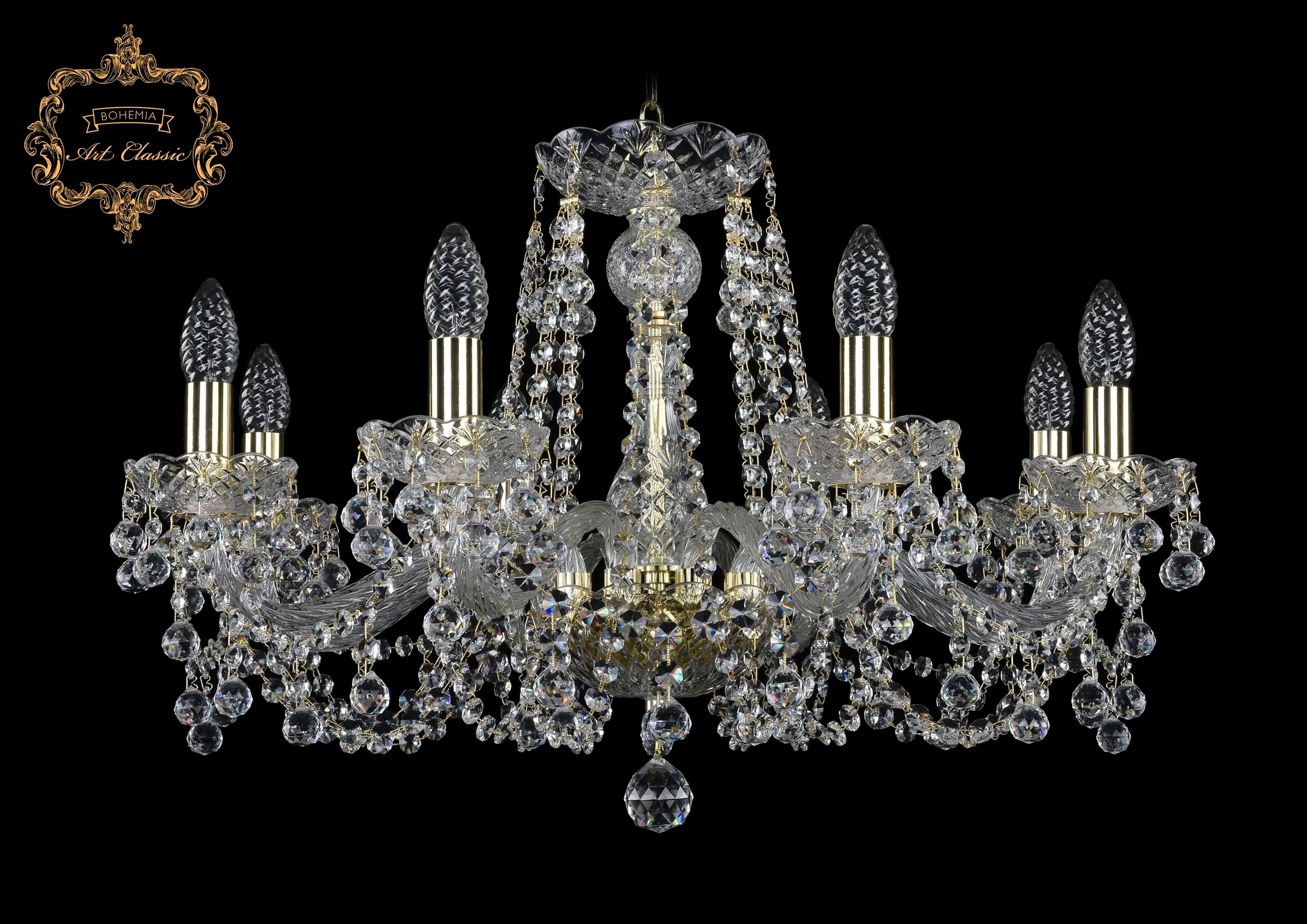 Подвесная хрустальная люстра 11.26 Art Classic 11.26.8.220.Gd.B