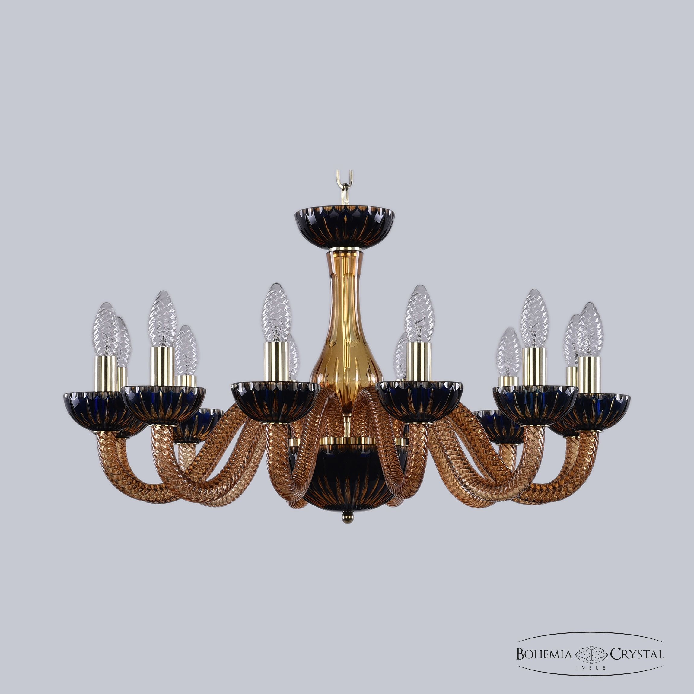 Подвесная люстра Bohemia 1308 1308/12/240 G Am/Amber-Blue/H-1K